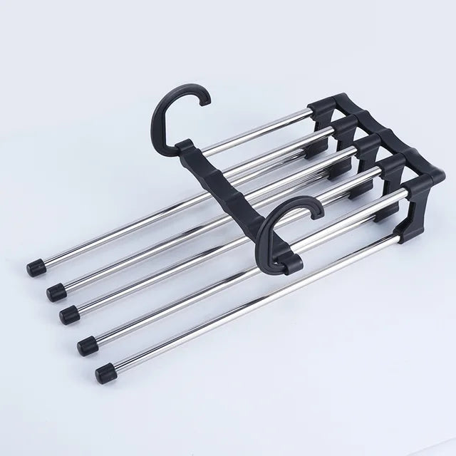 Multi-functional clothes hanger folding pants storage rack organizer